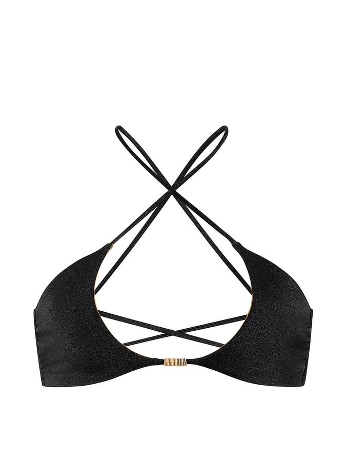 Reversible Cut-Out Rings Halter Bikini Top image number 2