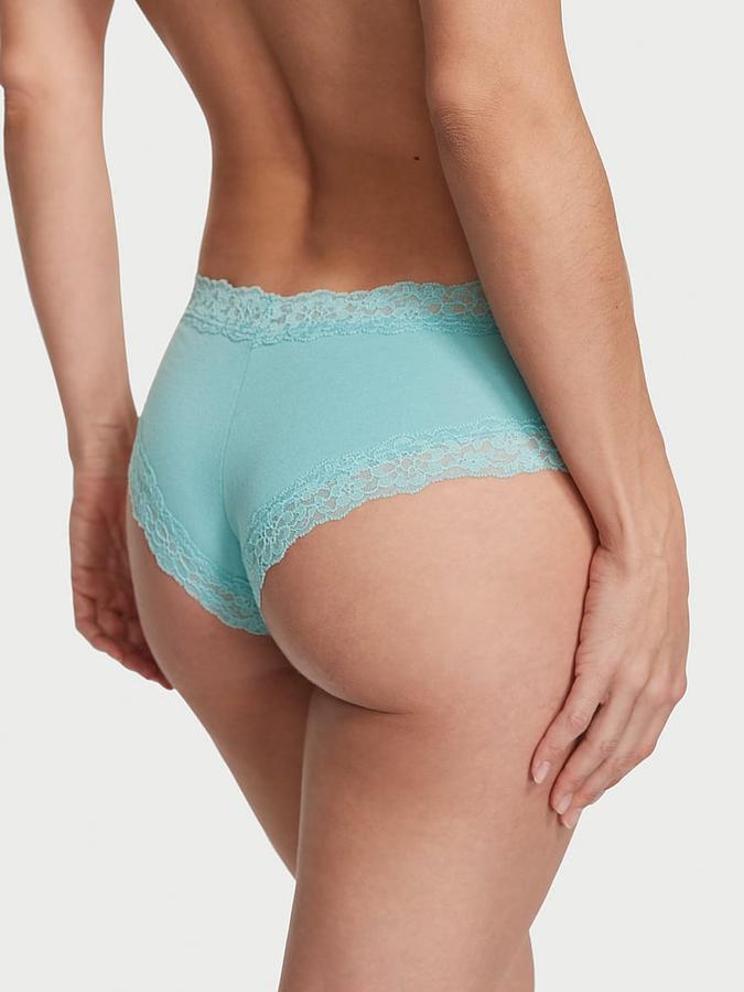 Lace-Waist Cotton Cheeky Panty image number 1