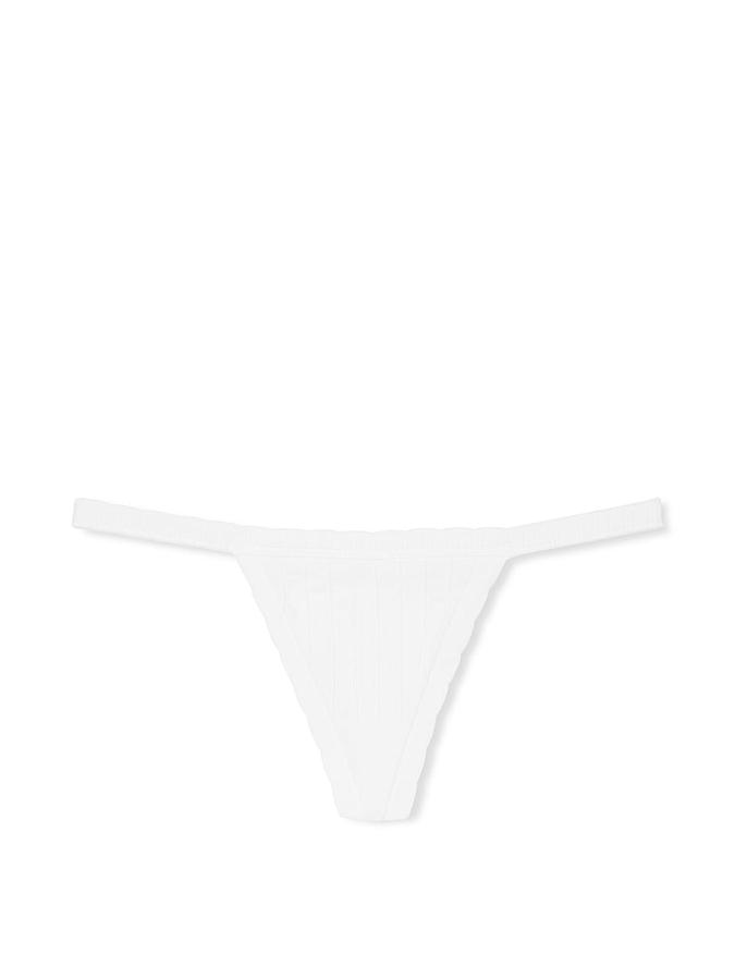Stretch Cotton Rib V-String Panty image number 1