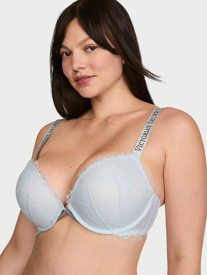 Shine Strap Lace Push-Up Bra