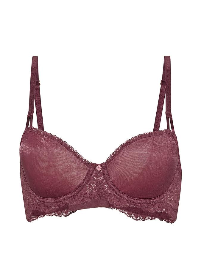 Wicked Sheer Shimmer Unlined Balconette Bra image number 2