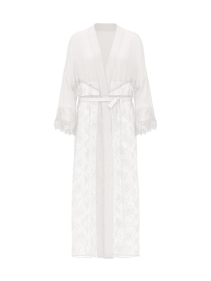 Sheer Rose Lace Long Robe
