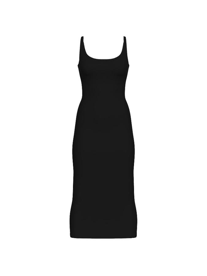 All-Day Soft Rib High-Neck Midi Dress image number 2
