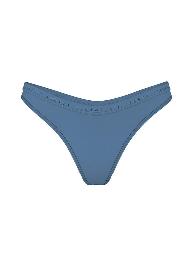 Stretch Cotton High-Leg Scoop Thong Panty image number 2