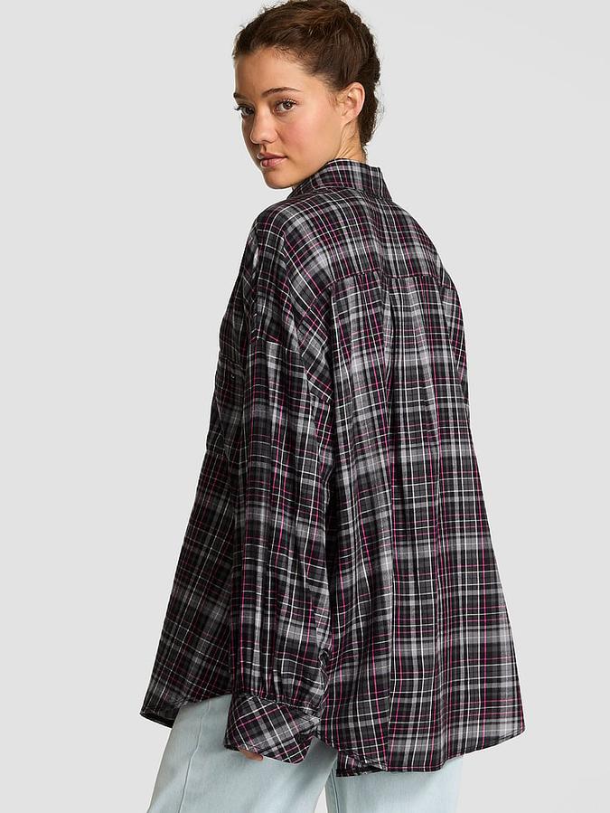 Boyfriend Flannel Button-Down Sleepshirt