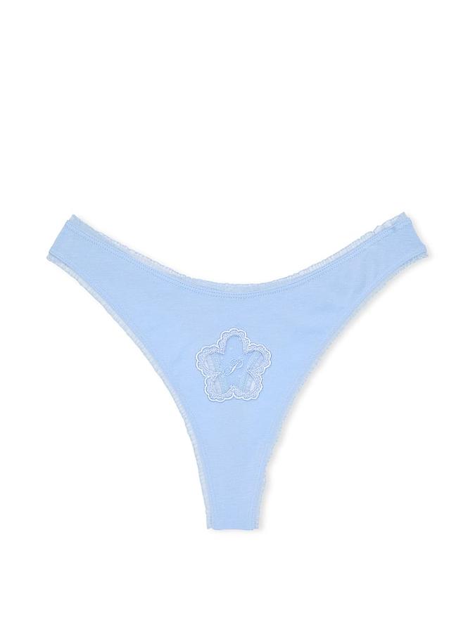Cotton Daisy Patch High-Leg Thong Panty image number 2