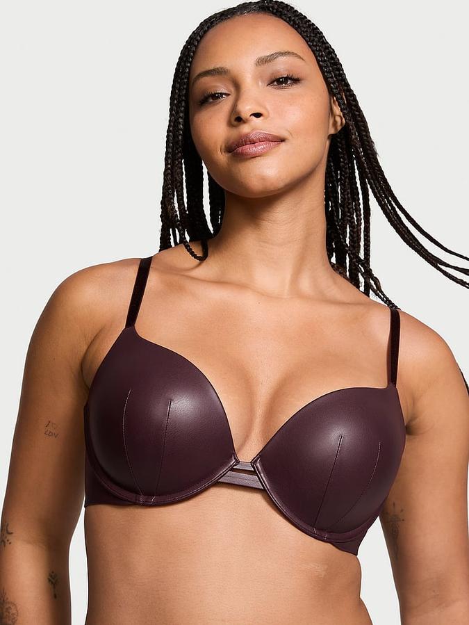 Faux Leather Push-Up Bra image number 0