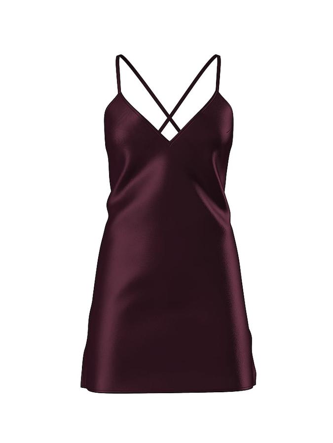 Satin Open-Back Slip Dress image number 2