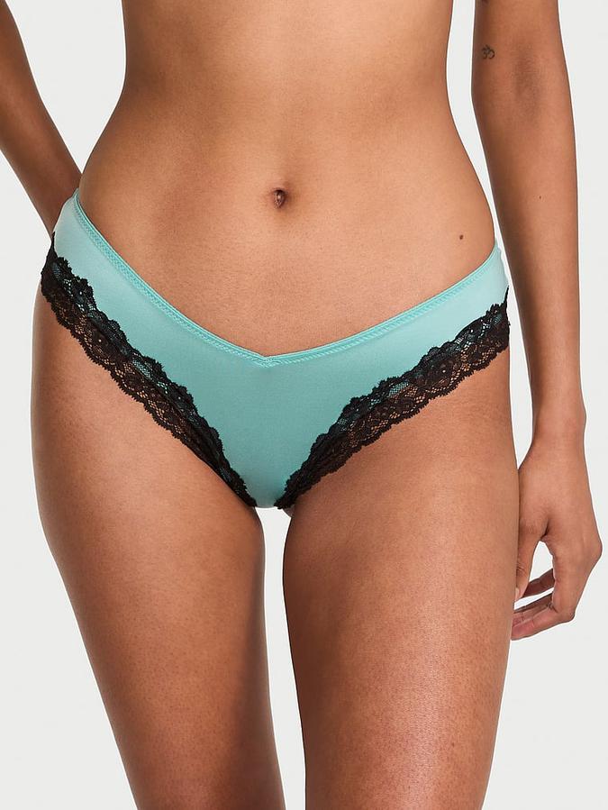 Lace-Trim High-Leg Cheeky Panty image number 0