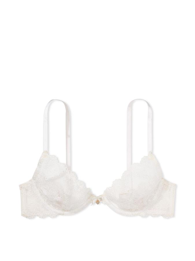 Heart Embroidery Low-Cut Demi Bra image number 2