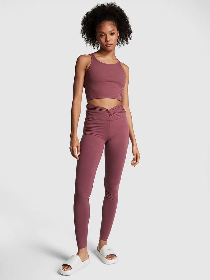 Cotton Twist-Waist Leggings image number 0