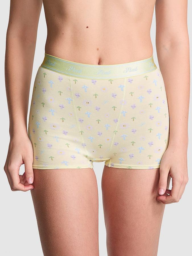 Logo Cotton High-Waist Boyshort Panty