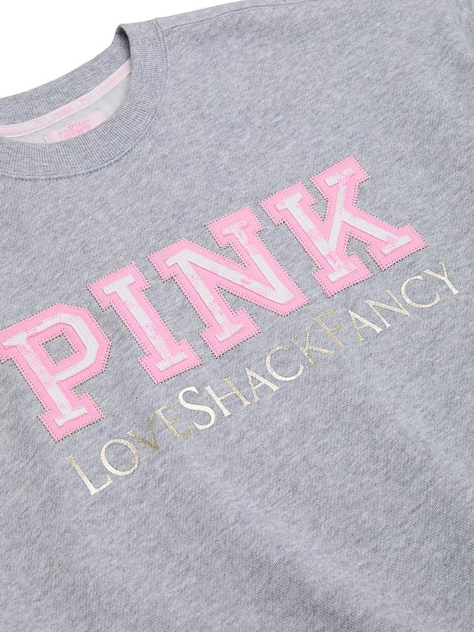 PINK x LoveShackFancy Oversized Crew Sweatshirt image number 3
