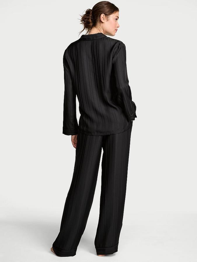 Glazed Satin Long Pajama Set image number 1