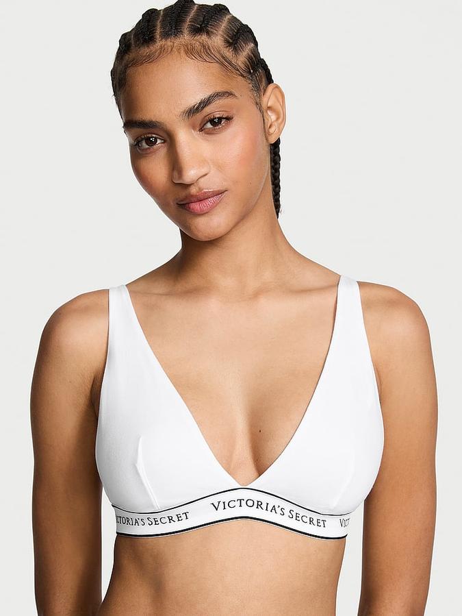 Wireless Cotton Plunge Bralette image number 0