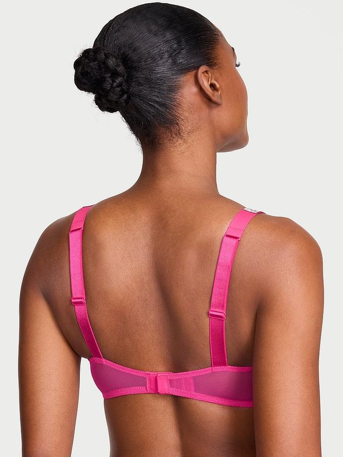 Shine Strap Rose Lace Lightly Lined Low-Cut Demi Bra