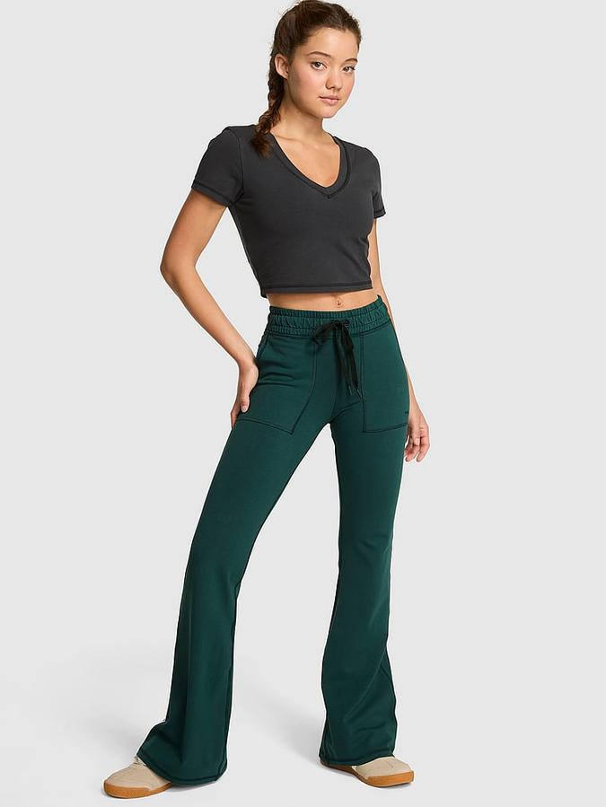 Green All-Day Cotton Pocket Flare Leggings All-Day Cotton Pocket Flare Leggings