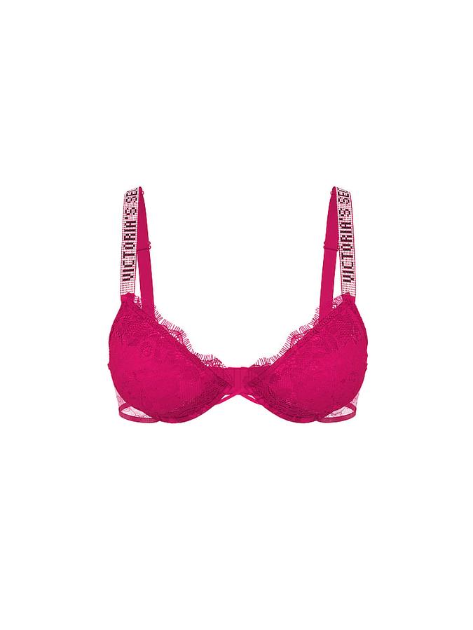 Shine Strap Rose Lace Lightly Lined Low-Cut Demi Bra image number 2