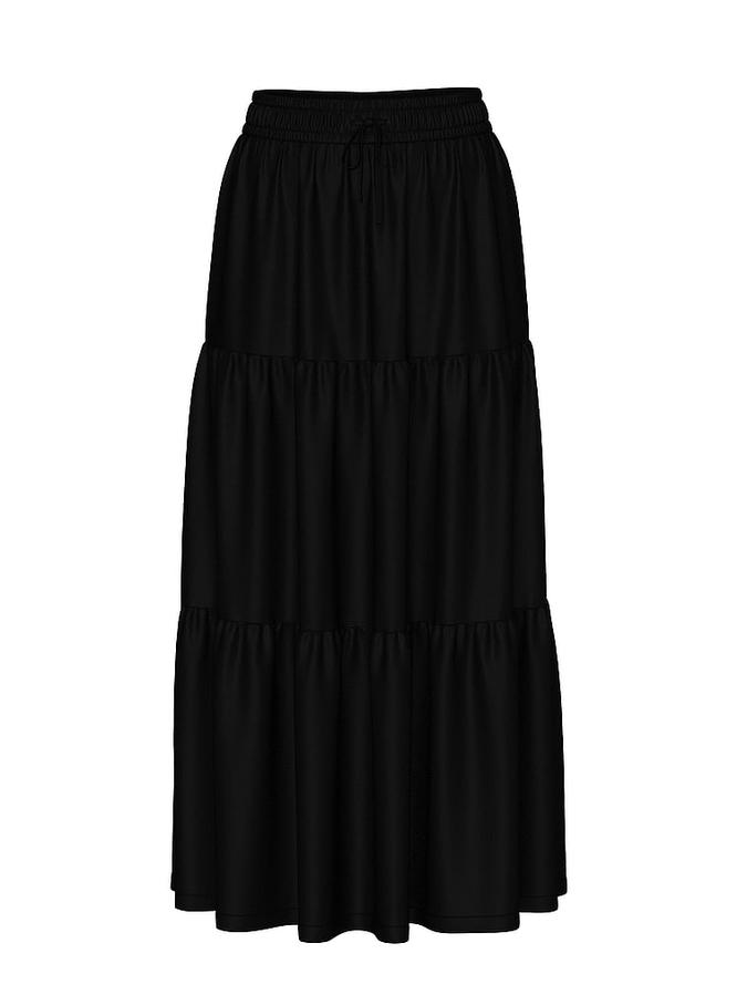 Charmed Satin Tiered Maxi Skirt image number 2