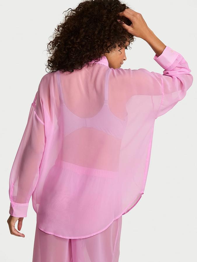 Chiffon Button-Front Shirt