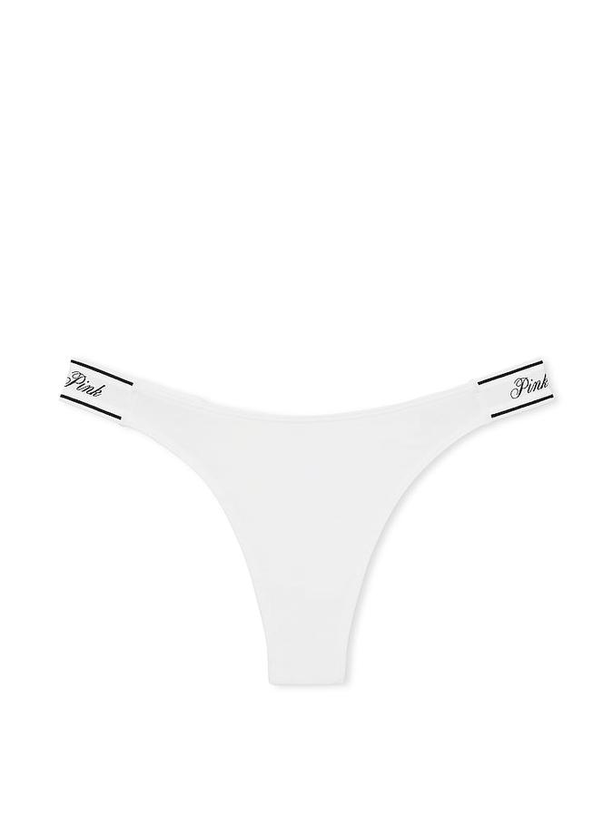 Logo Cotton High-Leg Thong Panty