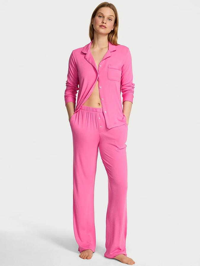 SoSoft Modal&trade; Ribbed Long Pajama Set