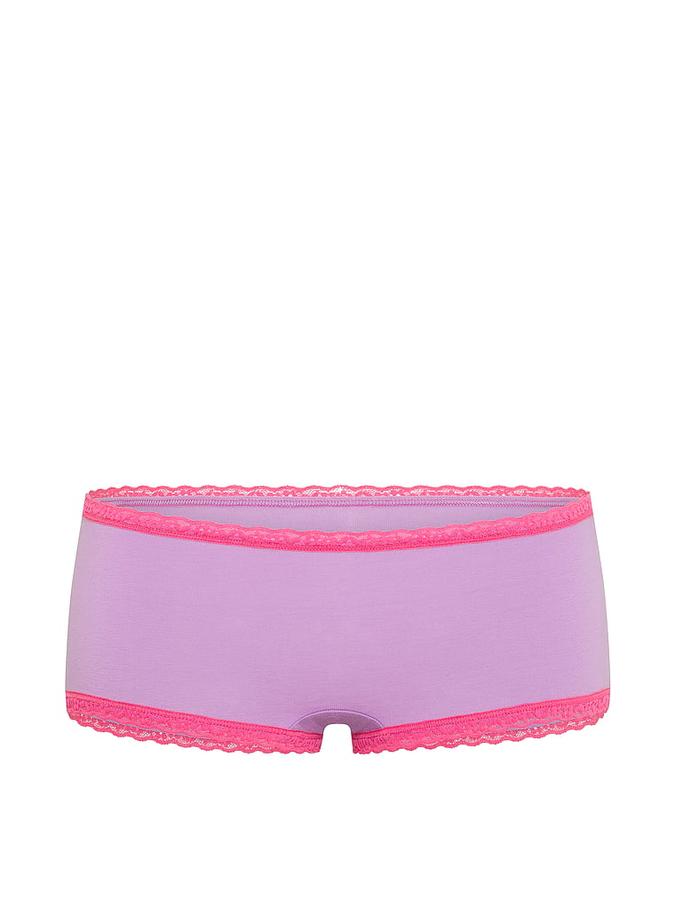 Cotton Lace-Trim Boyshort Panty image number 2