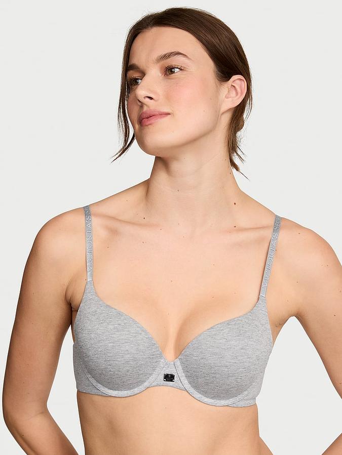 Cotton Logo Hardware Perfect Shape Push-Up Bra image number 0