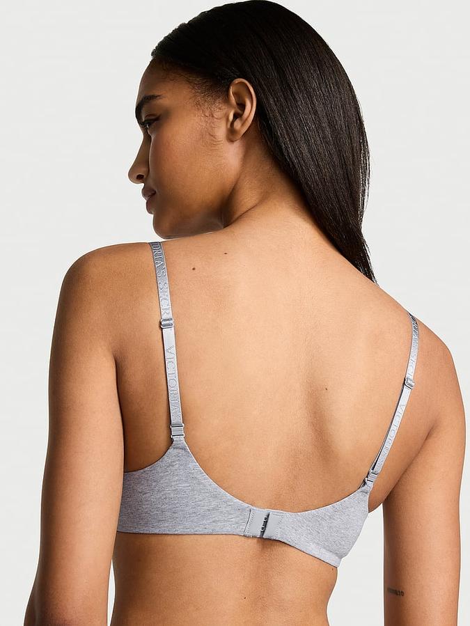 Cotton Logo Hardware Lightly Lined Demi Bra image number 1