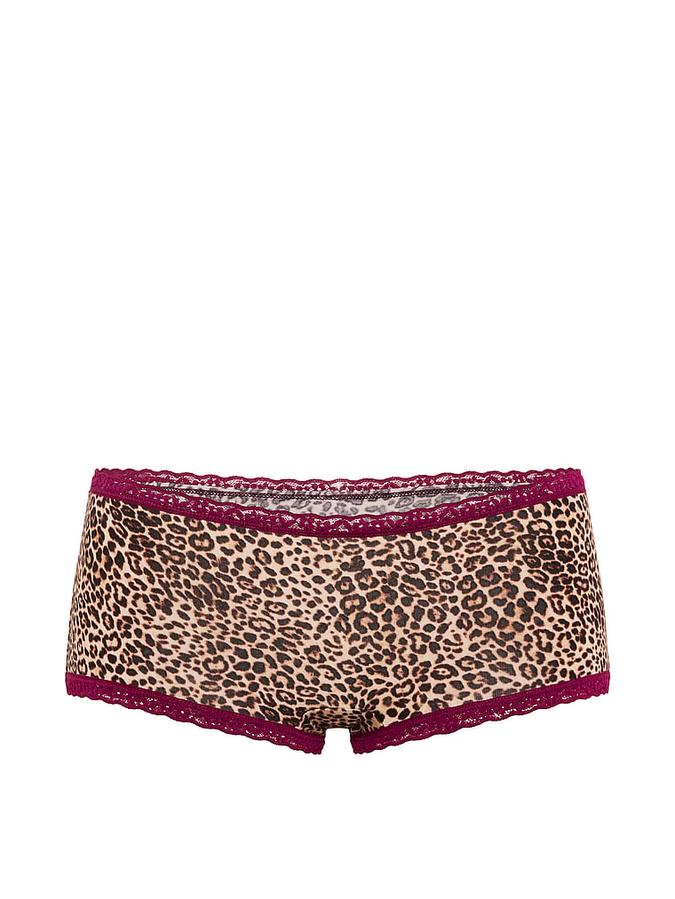 Cotton Lace-Trim Boyshort Panty image number 2