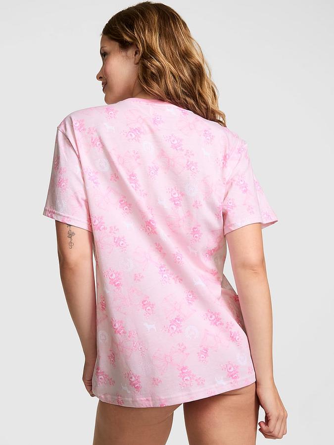 PINK x LoveShackFancy Campus Cotton Tee image number 1