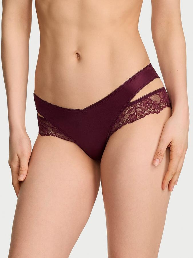 Rose Lace-Trim Cut-Out Cheeky Panty
