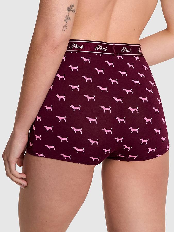 Logo Cotton High-Waist Boyshort Panty
