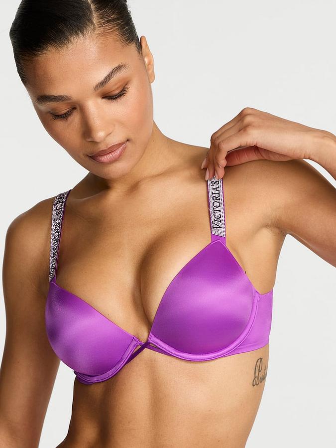 Logo Shine Strap Push-Up Bra
