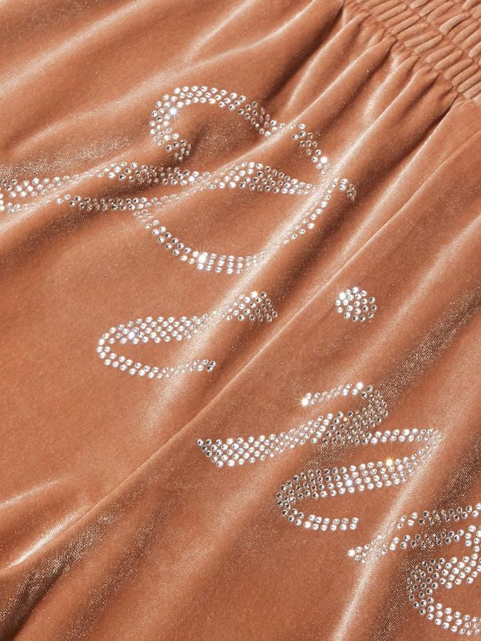 Velour Shine Logo Wide-Leg Pants image number 3