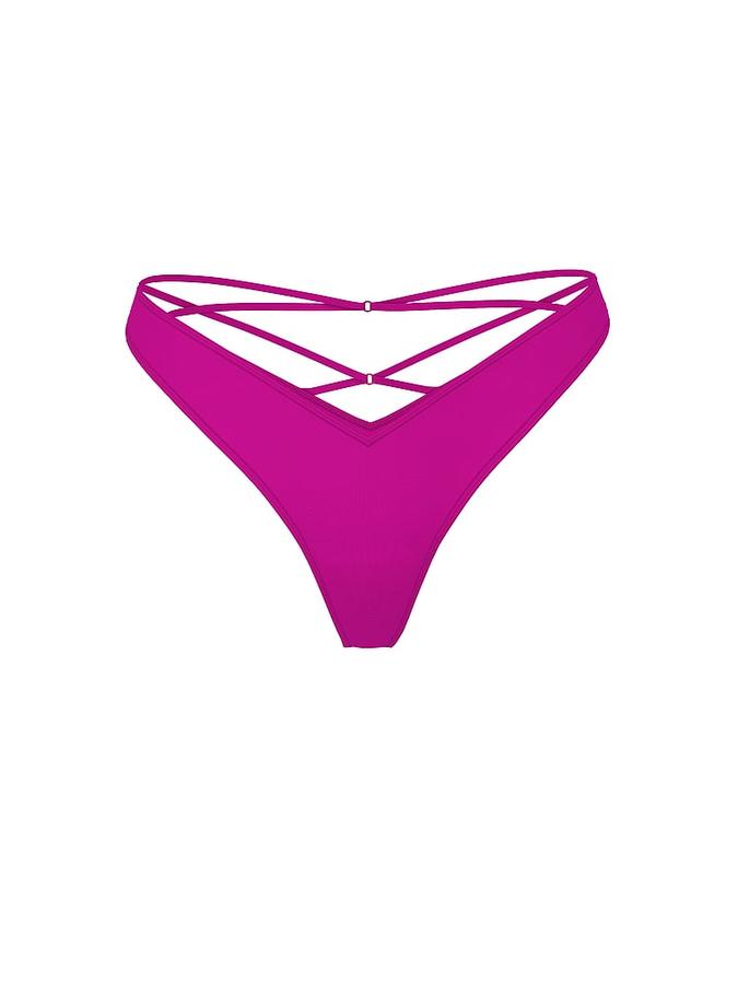 Smooth Strappy-Back High-Leg Thong Panty image number 2