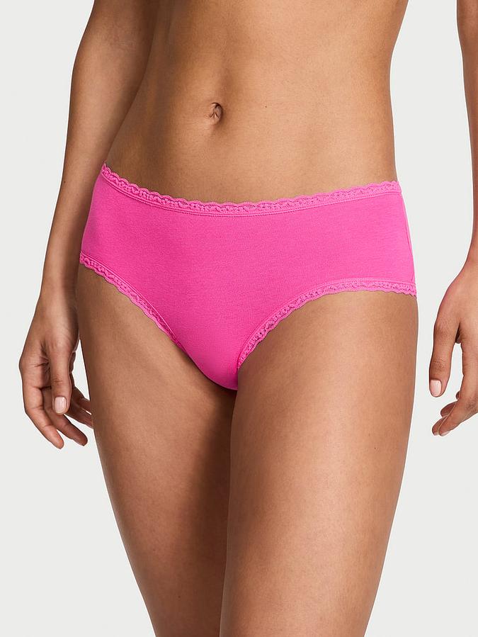 Cotton Lace-Waist Cheeky Panty