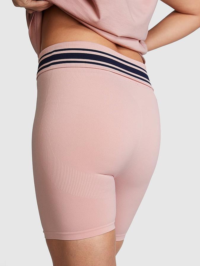 PINK Flip It Seamless Foldover Bike Shorts image number 1
