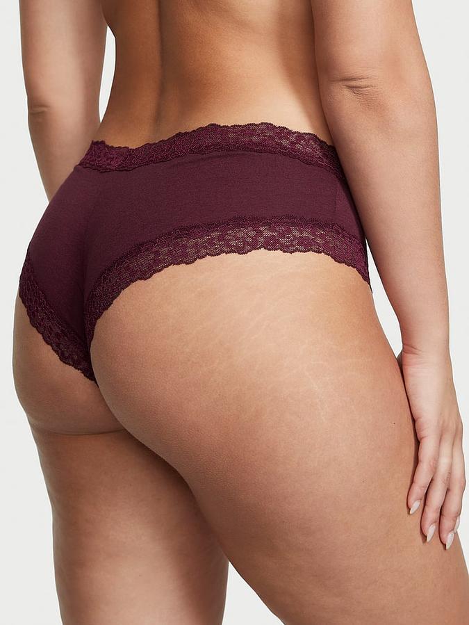 Lace-Waist Cotton Cheeky Panty image number 1