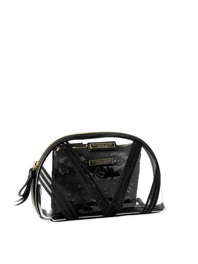 The Victoria Cosmetic Case Duo Black Lace image number 1