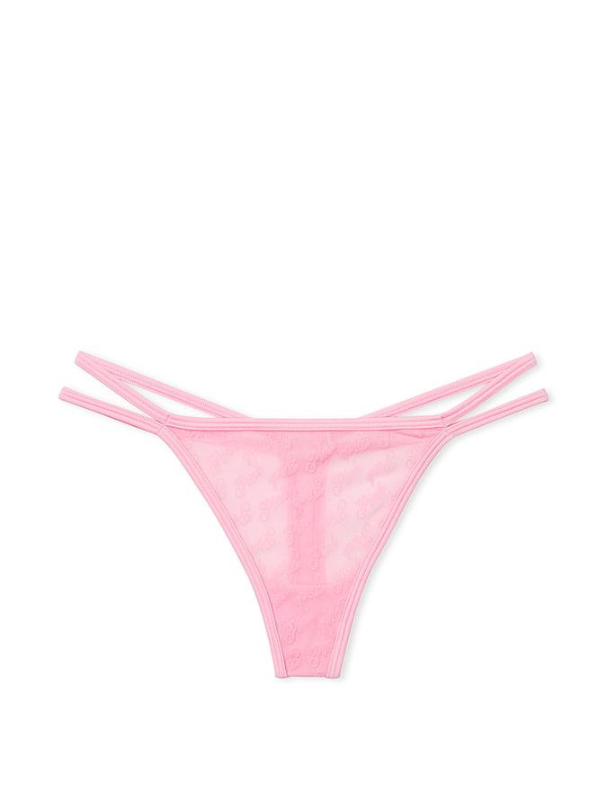 Logo Mesh Strappy Thong Panty image number 2