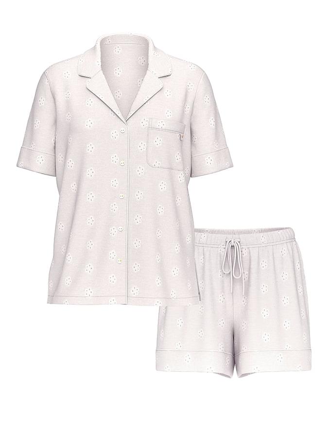 Modal Soft Eyelet Short Pajama Set image number 2
