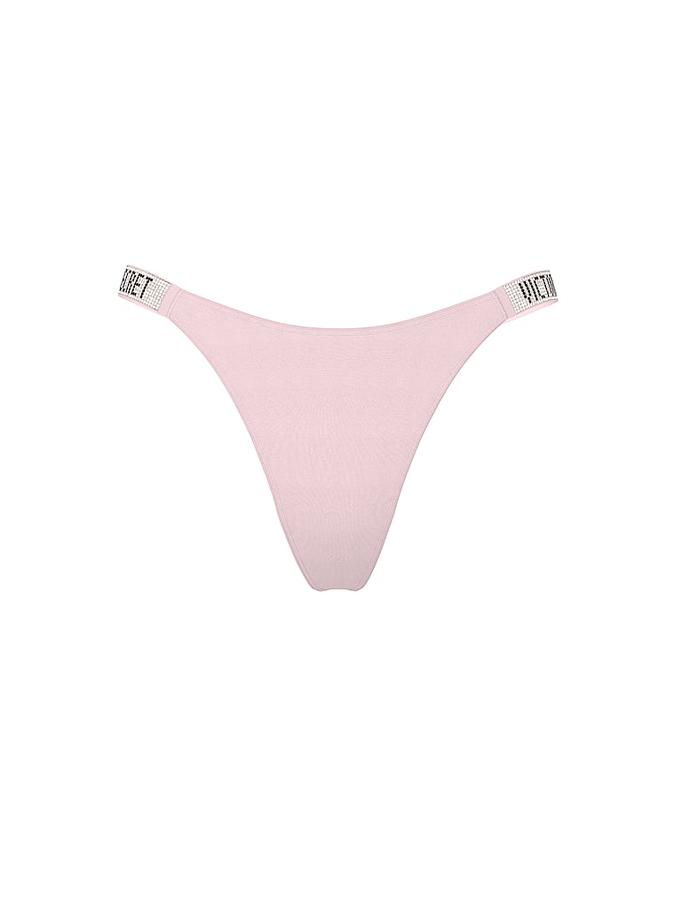 Logo Shine Strap Thong Panty