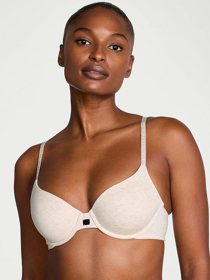 Cotton Logo Hardware Lightly Lined Demi Bra image number 0