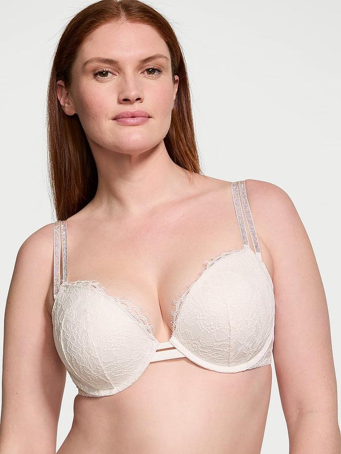 Double Shine Strap Lace Push-Up Bra image number 0