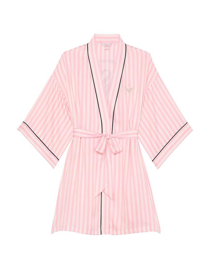 Victoria's Secret Fashion Show '24 Glazed Satin Short Robe image number 2