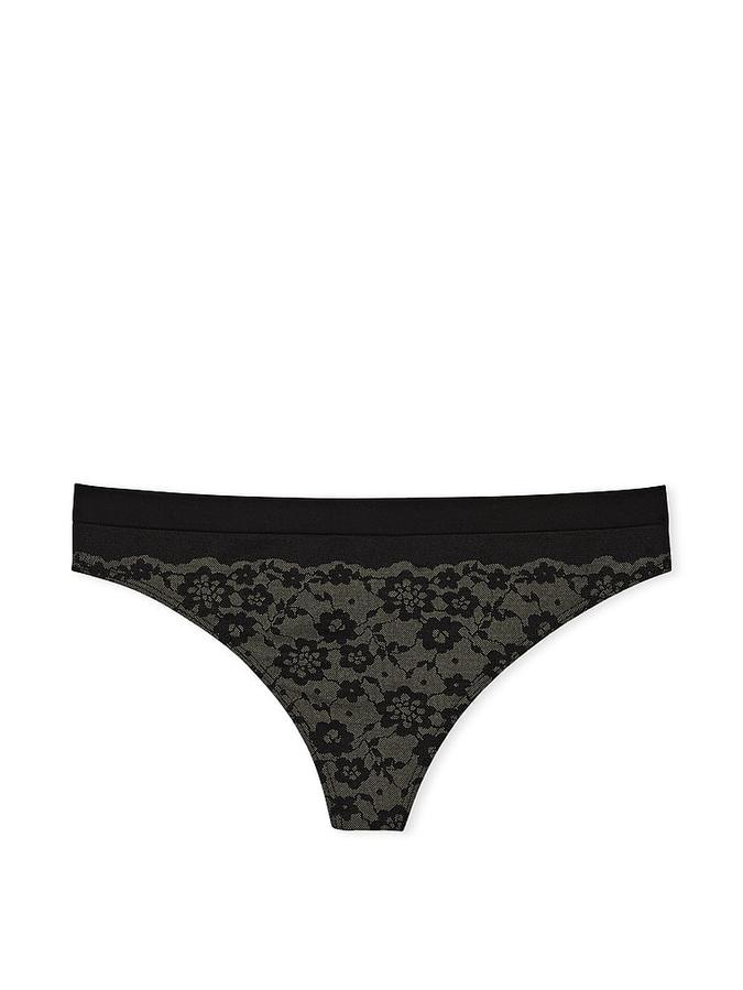 Seamless Posey Lace Thong Panty image number 1