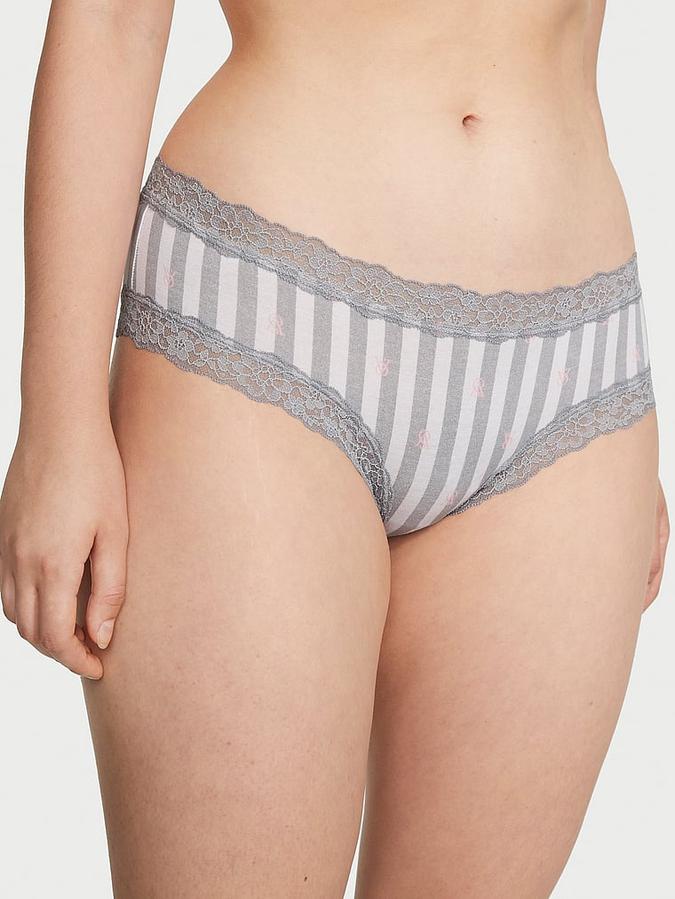 Lace-Waist Cotton Cheeky Panty
