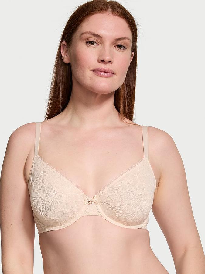 Invisible Lift Unlined Lace Demi Bra image number 0