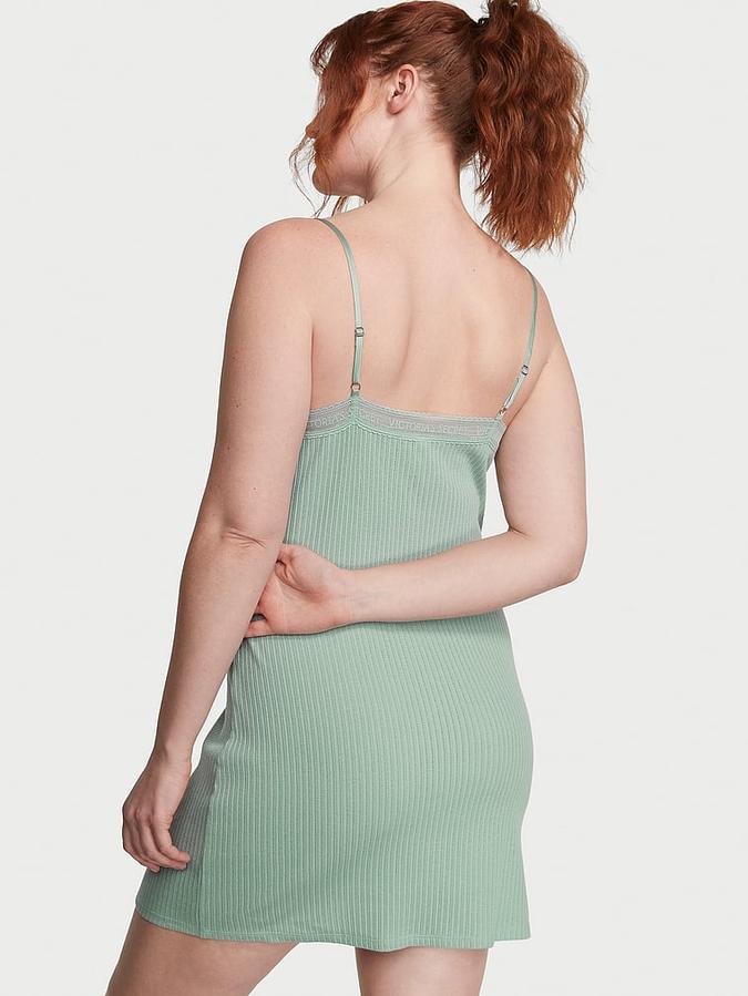 Lace-Trim Pointelle Short Slip image number 1